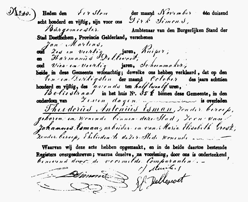 18501101 ovl akte 48 Theodorus A zv Johannes Esman - Maria E Grosz